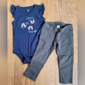 Carter's Baby Girl Bodysuit and Pants, 18 Months